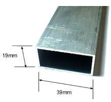 Aluminium Box Bars 38X19X1.5mm - Click Image to Close